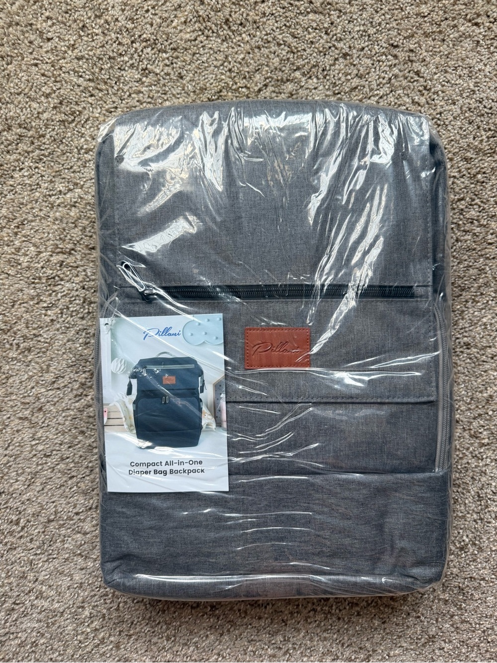 Gray All-in-One Diaper Bag